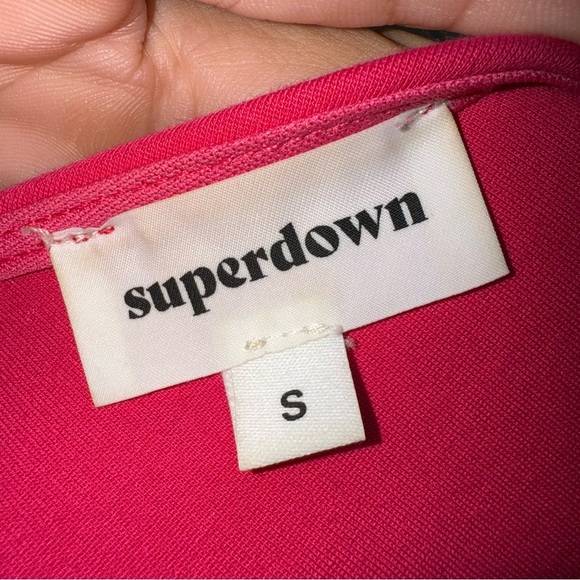 SUPERDOWN Nava Asymmetrical Mini Dress One Shoulder Hot Pink Small - Picture 6 of 6